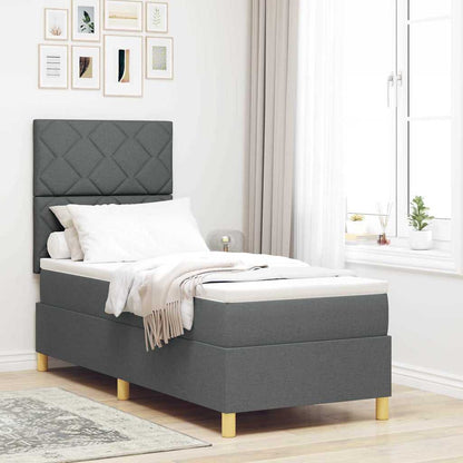 Letto a Sorgente LED Grigio scuro 80 x 200 cm Tessuto | homemem39