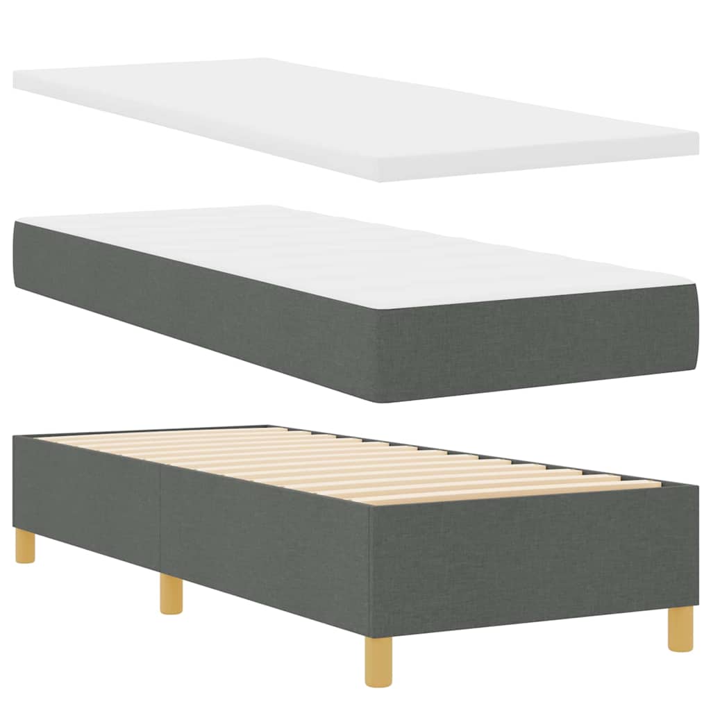 Letto a Sorgente LED Grigio scuro 80 x 200 cm Tessuto | homemem39