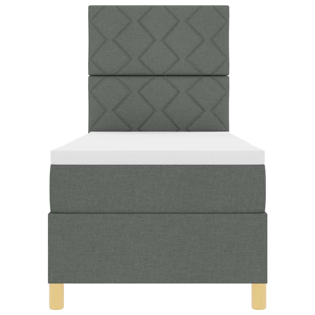 Letto a Sorgente LED Grigio scuro 80 x 200 cm Tessuto | homemem39