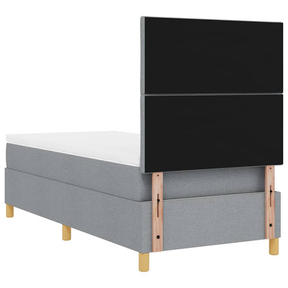 Letto a Sorgente LED Grigio chiaro 100 x 200 cm Tessuto | homemem39