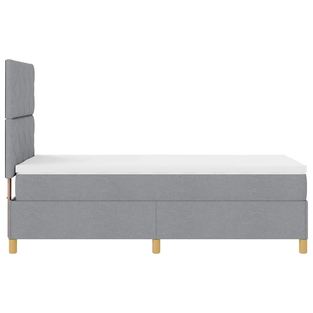 Letto a Sorgente LED Grigio chiaro 100 x 200 cm Tessuto | homemem39
