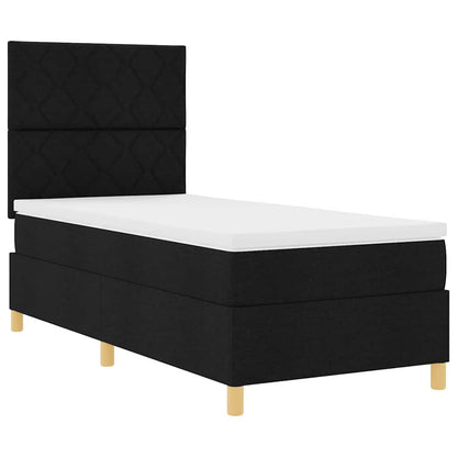 Letto a Sorgente LED con testiera Nero 100 x 200 cm Tessuto | homemem39