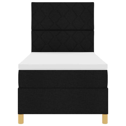 Letto a Sorgente LED con testiera Nero 100 x 200 cm Tessuto | homemem39
