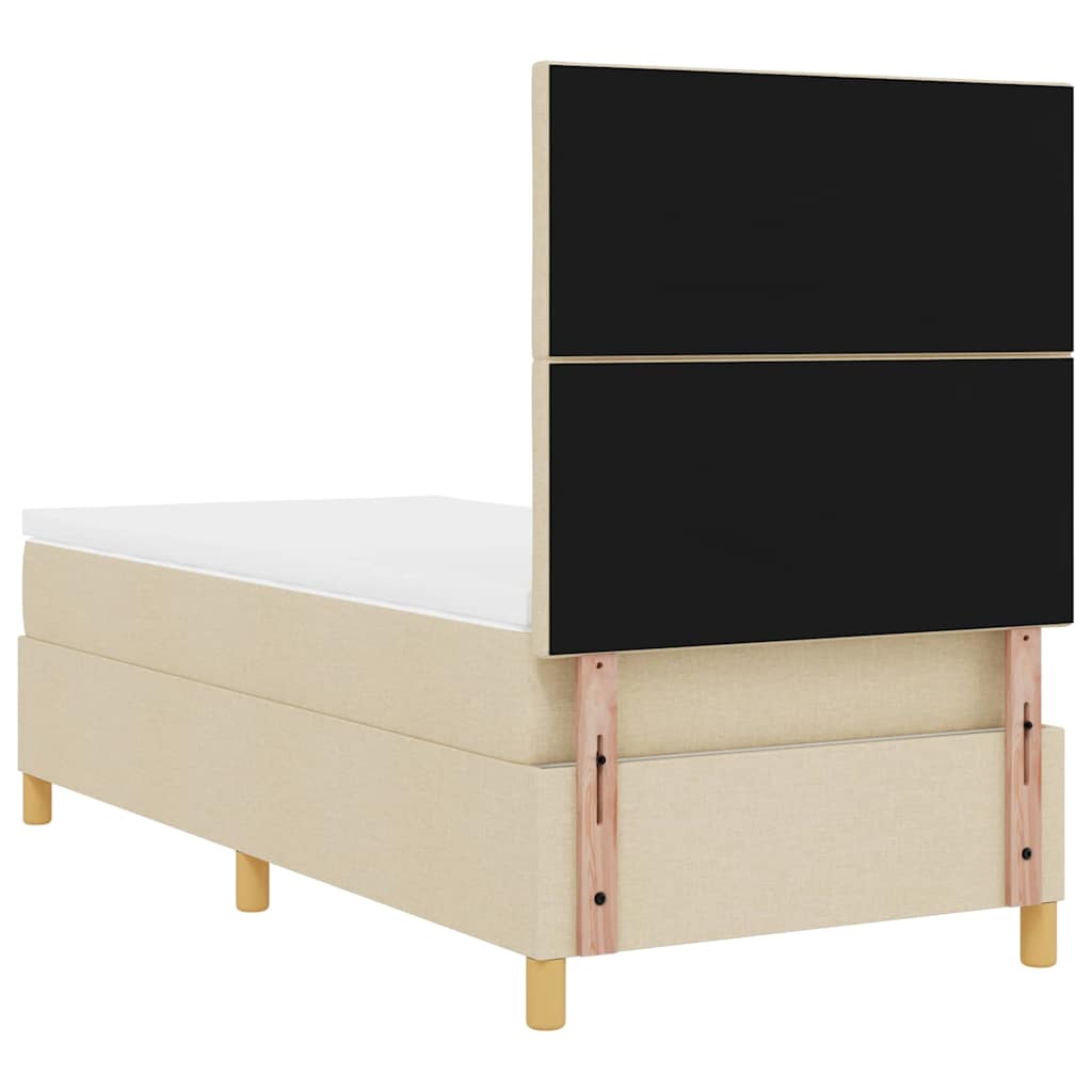 Letto a Sorgente LED con testiera Crema 100 x 200 cm Tessuto | homemem39