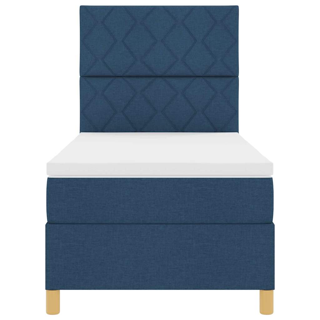 Letto a Sorgente LED con testiera Blu 100 x 200 cm Tessuto | homemem39