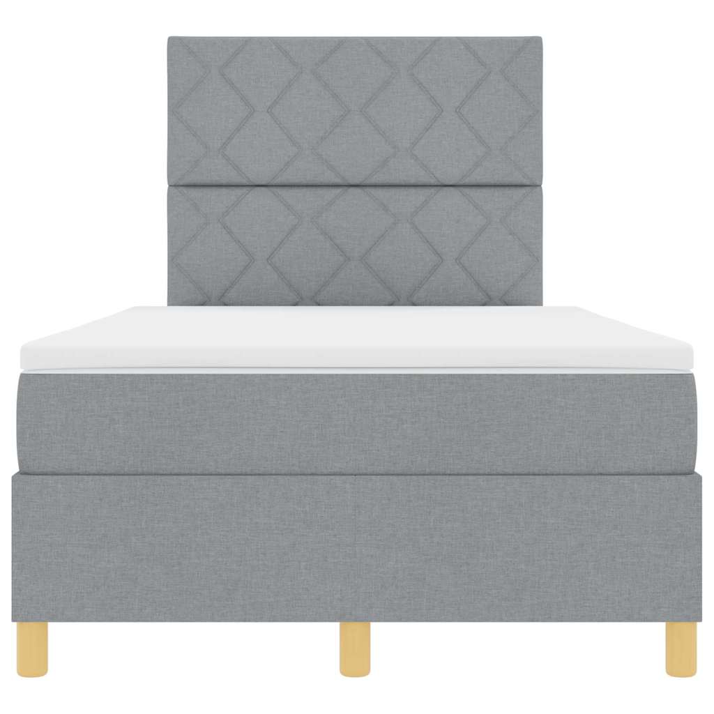 Letto a Sorgente LED Grigio chiaro 120 x 190 cm Tessuto | homemem39