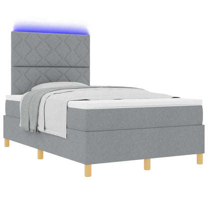 Letto a Sorgente LED Grigio chiaro 120 x 190 cm Tessuto | homemem39