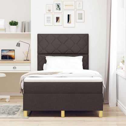 Letto a Sorgente LED Marrone Scuro 120 x 190 cm Tessuto | homemem39