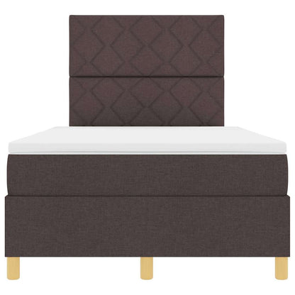 Letto a Sorgente LED Marrone Scuro 120 x 190 cm Tessuto | homemem39