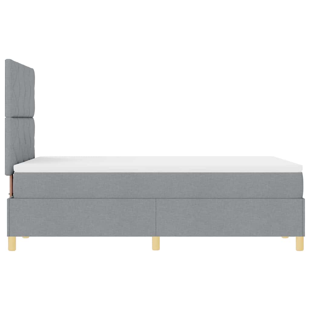 Letto a Sorgente LED Grigio chiaro 120 x 200 cm Tessuto | homemem39