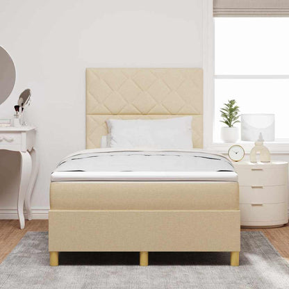 Letto a Sorgente LED con testiera Crema 120 x 200 cm Tessuto | homemem39
