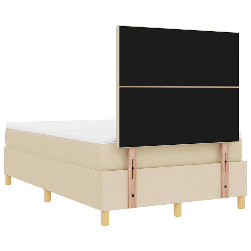 Letto a Sorgente LED con testiera Crema 120 x 200 cm Tessuto | homemem39