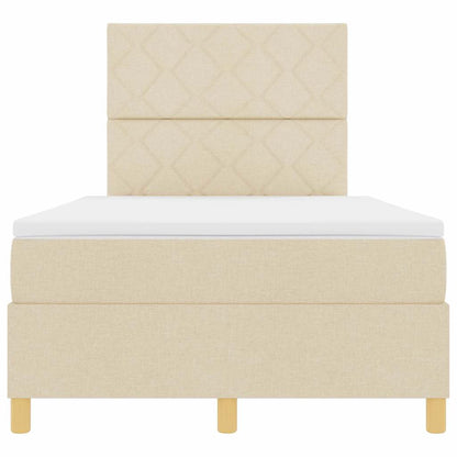 Letto a Sorgente LED con testiera Crema 120 x 200 cm Tessuto | homemem39