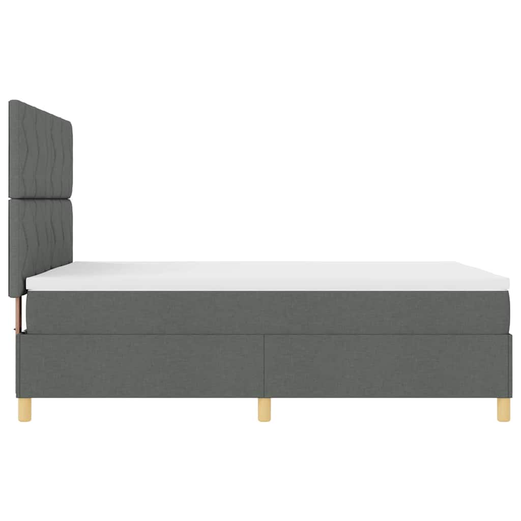 Letto a Sorgente LED Grigio scuro 140 x 190 cm Tessuto | homemem39