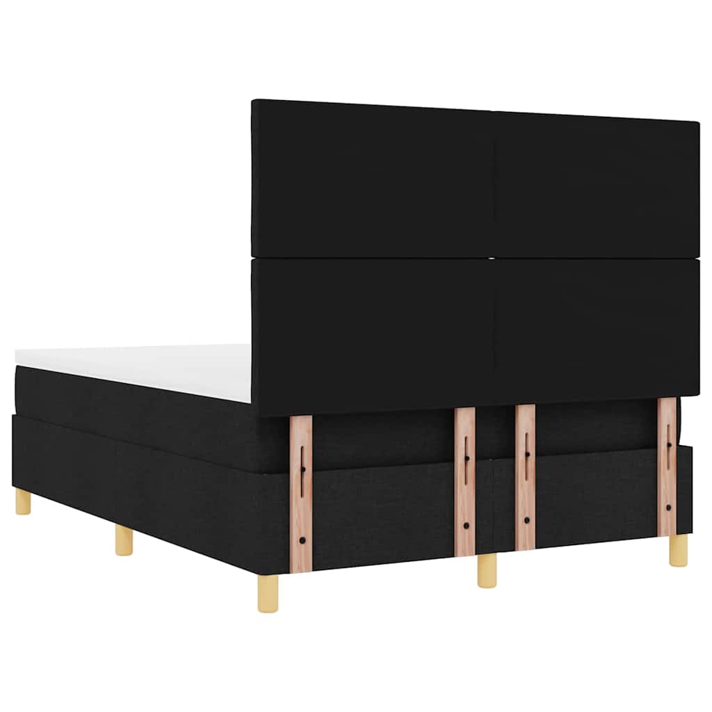 Letto a Sorgente LED con testiera Nero 140 x 190 cm Tessuto | homemem39