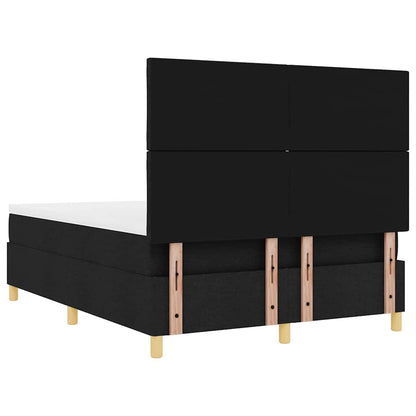 Letto a Sorgente LED con testiera Nero 140 x 190 cm Tessuto | homemem39