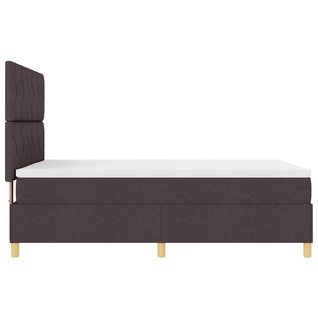 Letto a Sorgente LED Marrone Scuro 140 x 190 cm Tessuto | homemem39