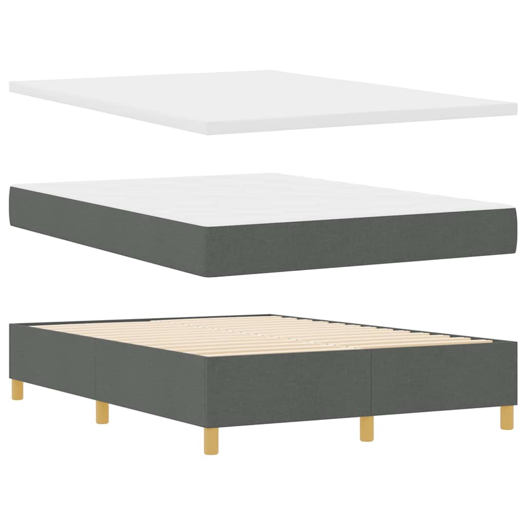 Letto a Sorgente LED Grigio scuro 140 x 200 cm Tessuto | homemem39