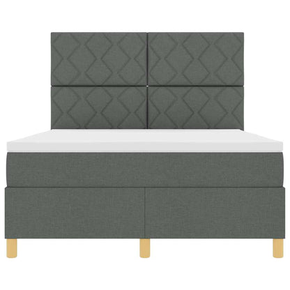 Letto a Sorgente LED Grigio scuro 140 x 200 cm Tessuto | homemem39