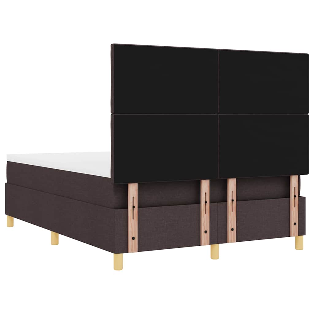 Letto a Sorgente LED Marrone Scuro 140 x 200 cm Tessuto | homemem39