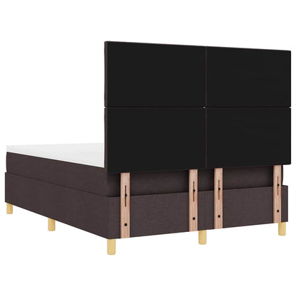 Letto a Sorgente LED Marrone Scuro 140 x 200 cm Tessuto | homemem39