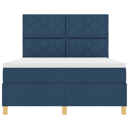 Letto a Sorgente LED con testiera Blu 140 x 200 cm Tessuto | homemem39