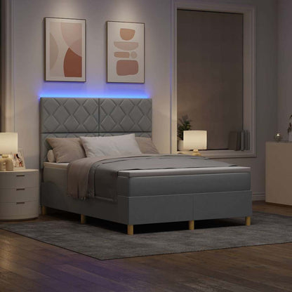 Letto a Sorgente LED Grigio chiaro 160 x 200 cm Tessuto | homemem39