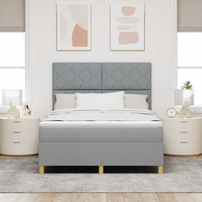 Letto a Sorgente LED Grigio chiaro 160 x 200 cm Tessuto | homemem39