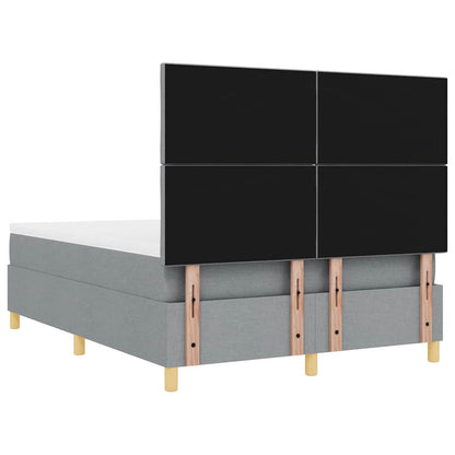 Letto a Sorgente LED Grigio chiaro 160 x 200 cm Tessuto | homemem39