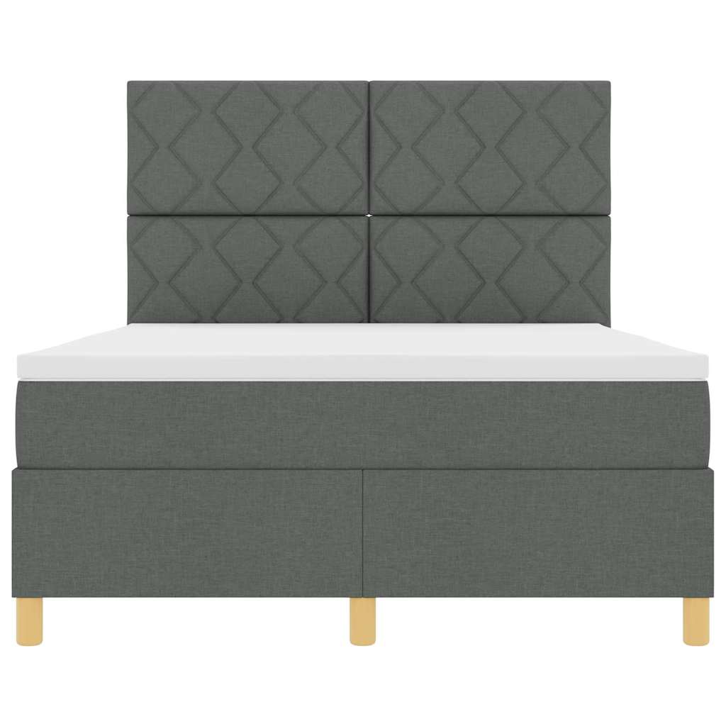 Letto a Sorgente LED Grigio scuro 160 x 200 cm Tessuto | homemem39