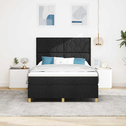 Letto a Sorgente LED con testiera Nero 160 x 200 cm Tessuto | homemem39