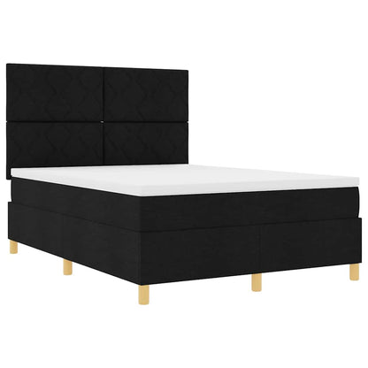 Letto a Sorgente LED con testiera Nero 160 x 200 cm Tessuto | homemem39
