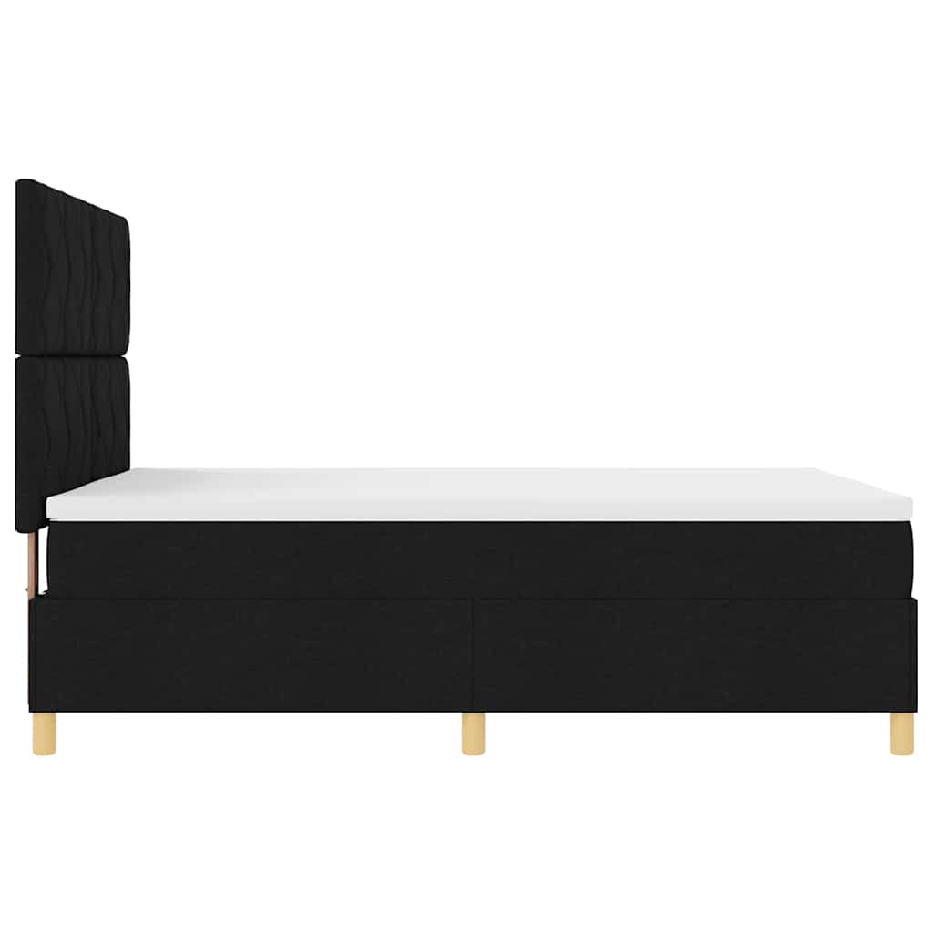 Letto a Sorgente LED con testiera Nero 160 x 200 cm Tessuto | homemem39