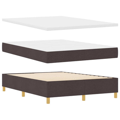Letto a Sorgente LED Marrone Scuro 160 x 200 cm Tessuto | homemem39