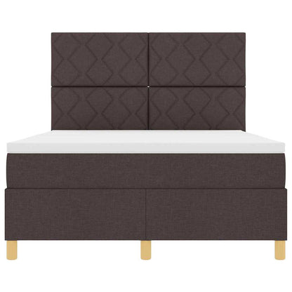 Letto a Sorgente LED Marrone Scuro 160 x 200 cm Tessuto | homemem39