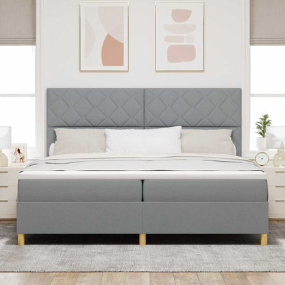 Letto a Sorgente LED Grigio chiaro 200 x 200 cm Tessuto | homemem39