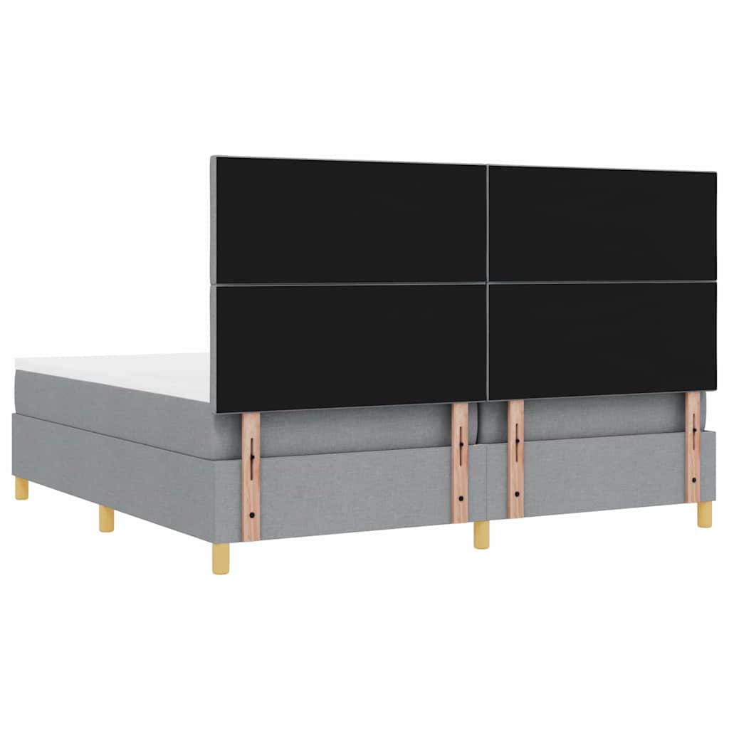 Letto a Sorgente LED Grigio chiaro 200 x 200 cm Tessuto | homemem39