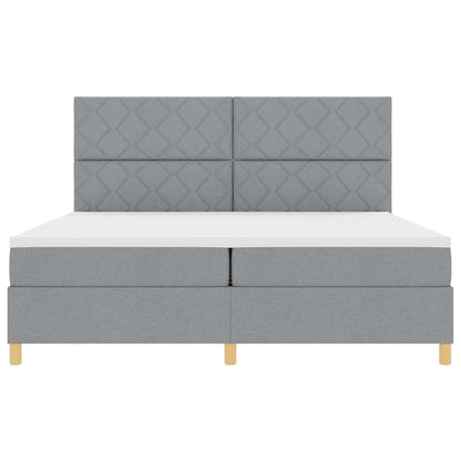 Letto a Sorgente LED Grigio chiaro 200 x 200 cm Tessuto | homemem39