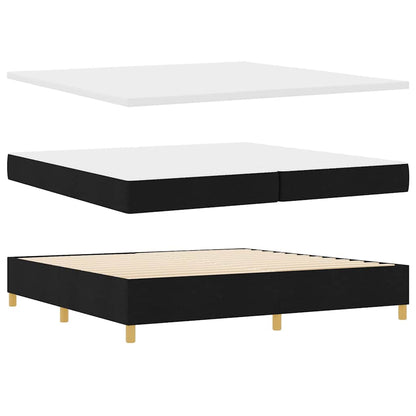 Letto a Sorgente LED con testiera Nero 200 x 200 cm Tessuto | homemem39