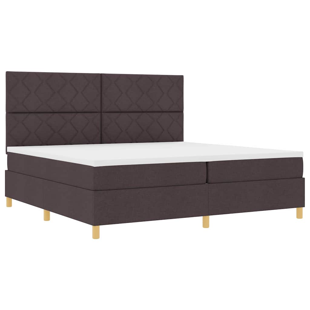Letto a Sorgente LED Marrone Scuro 200 x 200 cm Tessuto | homemem39