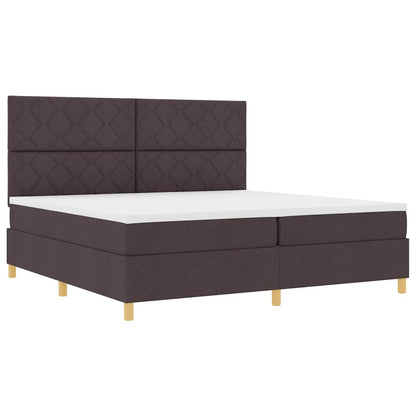 Letto a Sorgente LED Marrone Scuro 200 x 200 cm Tessuto | homemem39