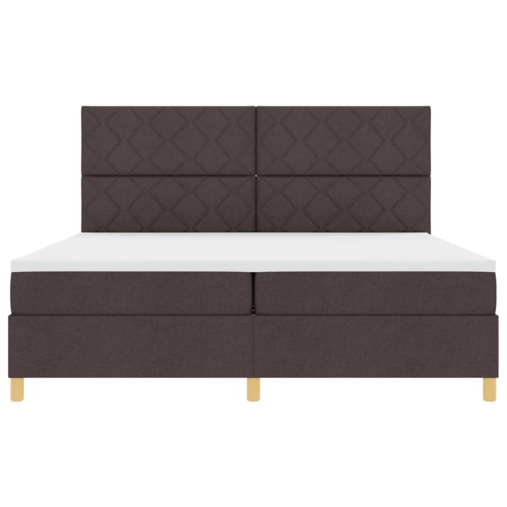 Letto a Sorgente LED Marrone Scuro 200 x 200 cm Tessuto | homemem39