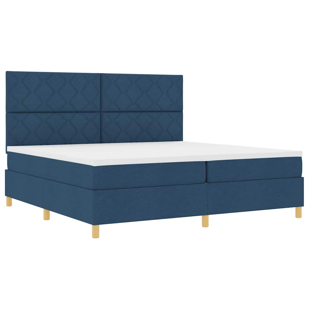 Letto a Sorgente LED con testiera Blu 200 x 200 cm Tessuto | homemem39