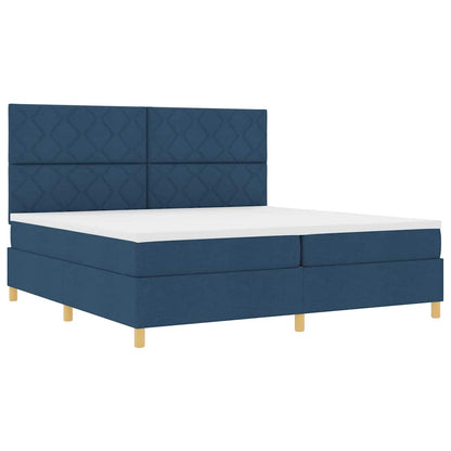 Letto a Sorgente LED con testiera Blu 200 x 200 cm Tessuto | homemem39