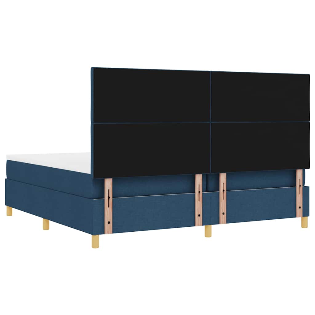 Letto a Sorgente LED con testiera Blu 200 x 200 cm Tessuto | homemem39