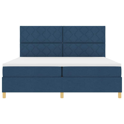 Letto a Sorgente LED con testiera Blu 200 x 200 cm Tessuto | homemem39