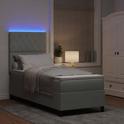Letto a Sorgente LED Grigio chiaro 80 x 200 cm Tessuto | homemem39