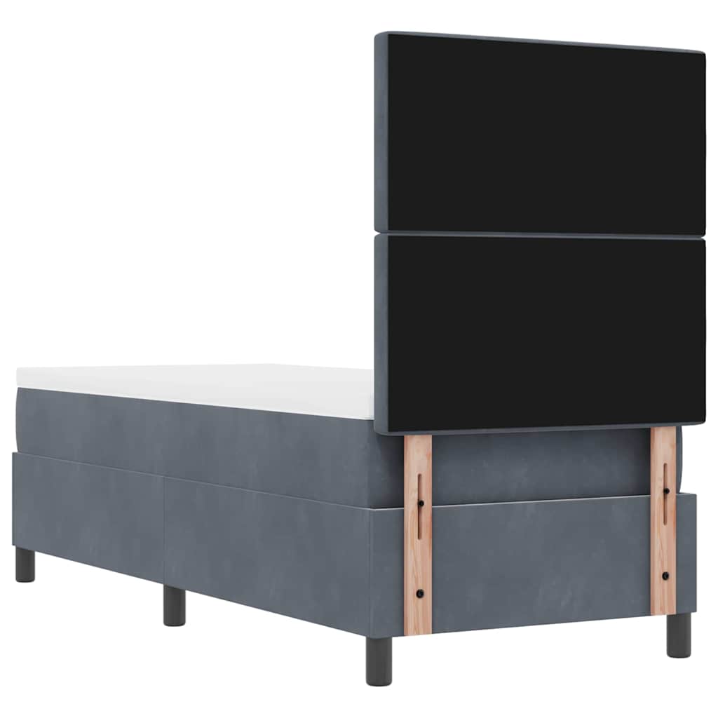 Letto a Sorgente LED Grigio scuro 80 x 200 cm Tessuto | homemem39