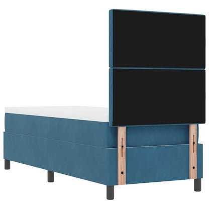 Letto a Sorgente LED con testiera Blu Scuro 80 x 200 cm Velluto | homemem39