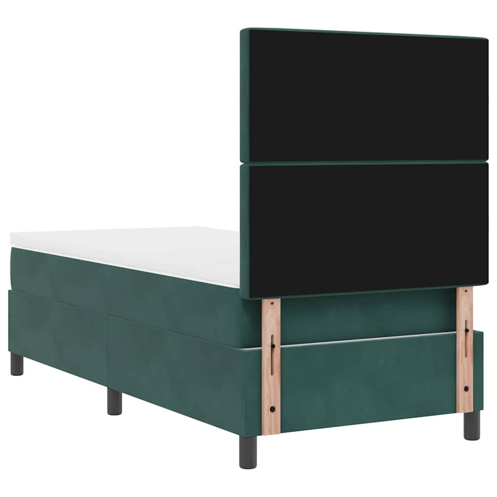 Letto a Sorgente LED Verde Scuro 100 x 200 cm Velluto | homemem39